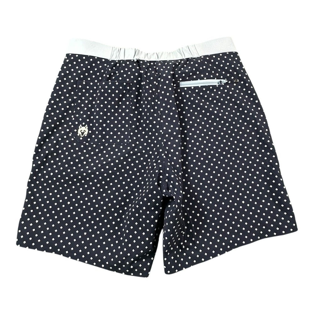Greyson Blue Geometric Light Blue Trim Performance Mens Golf Short Size 32